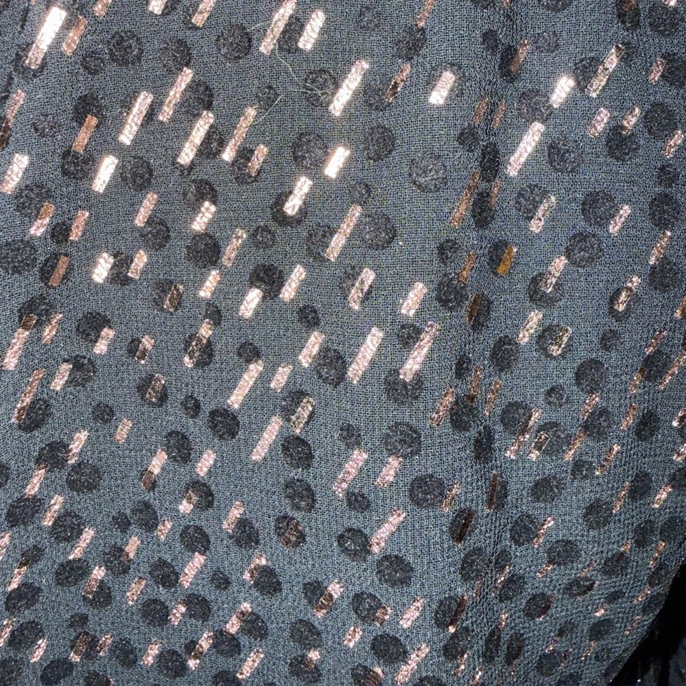 Le Rumi Black & Gold Long-Sleeve High-Neck Mini Dress - Picture 6 of 7